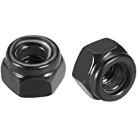 sourcing map Tuercas hexagonales de inserción de nylon m3 x 0-5 mm- acero al carbono- zincado negro- 50 pzas